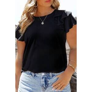 NEW DEAR LOVER ruffle tiered sleeve top in black